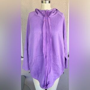 Lavender Hooded Zip-Up Jacket